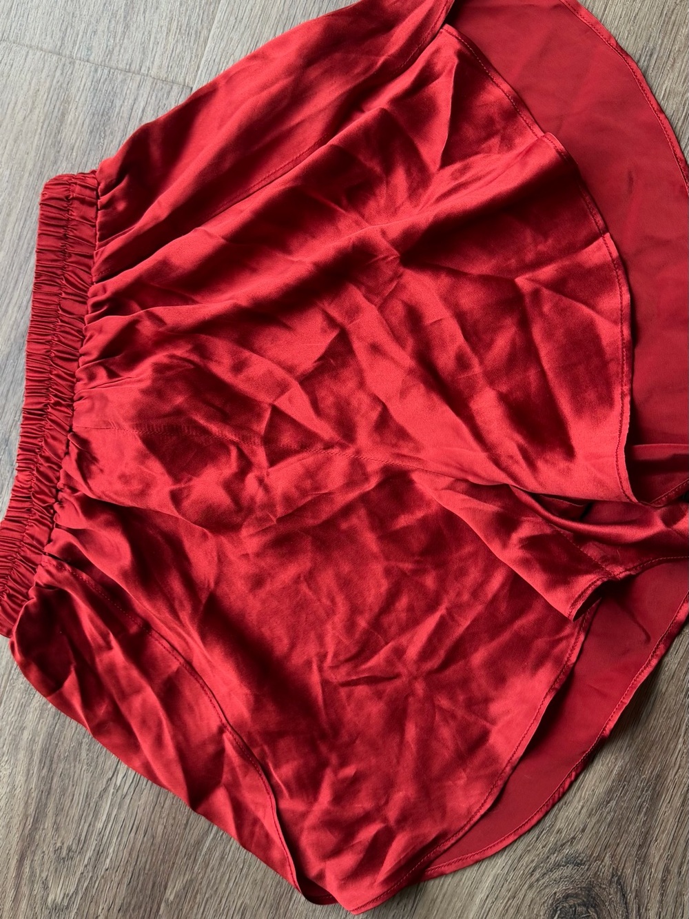 Silksilky 100% Silk Red Lounge Shorts Women's Size Small - Picture 4 of 7